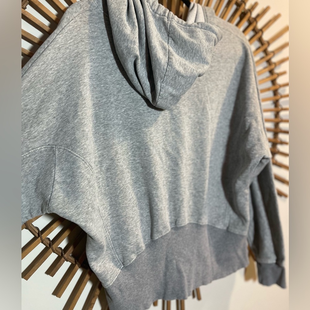 Free People Movement Grey Pullover Quarter Zip Hoodie Sweatshirt Dolman Slv S - Picture 15 of 16